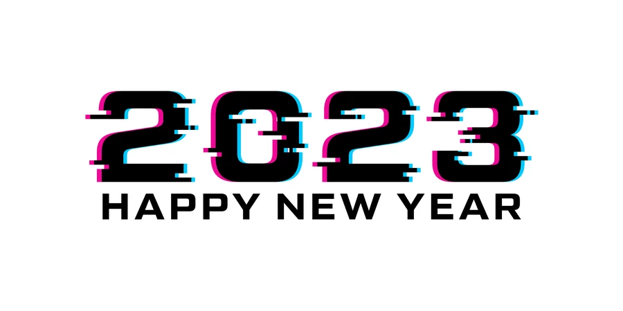 2023新年春节兔年数字字体特效插画背景海报AI矢量设计素材模板【041】